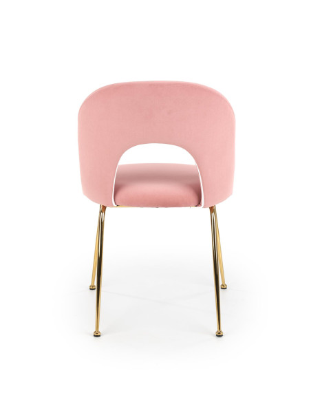 K385 Krzesło Jasnoróżowe VELVET / Złote Nogi Glamour - Słodka Elegancja