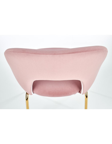 K385 Krzesło Jasnoróżowe VELVET / Złote Nogi Glamour - Słodka Elegancja