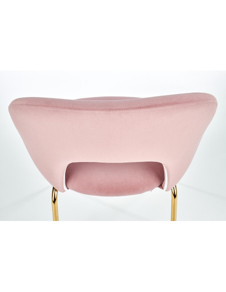 K385 Krzesło Jasnoróżowe VELVET / Złote Nogi Glamour - Słodka Elegancja