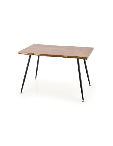 LARSON Stół 120/80/77 cm Dąb/Nogi Czarne - Blat MDF w Stylu Natural Edge