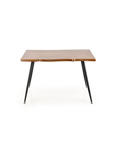 LARSON Stół 120/80/77 cm Dąb/Nogi Czarne - Blat MDF w Stylu Natural Edge