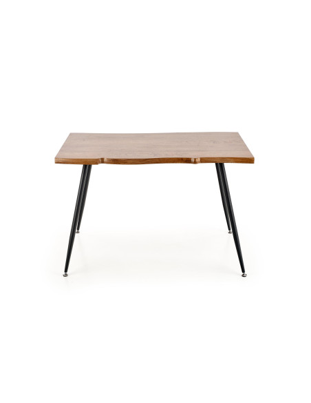 LARSON Stół 120/80/77 cm Dąb/Nogi Czarne - Blat MDF w Stylu Natural Edge