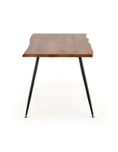 LARSON Stół 120/80/77 cm Dąb/Nogi Czarne - Blat MDF w Stylu Natural Edge