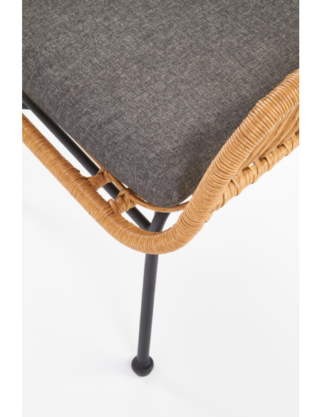 IKARO Fotel Rattanowy z Poduszką Naturalny/Popiel - Relaks w Rytmie Natury