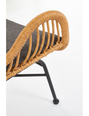 IKARO Fotel Rattanowy z Poduszką Naturalny/Popiel - Relaks w Rytmie Natury