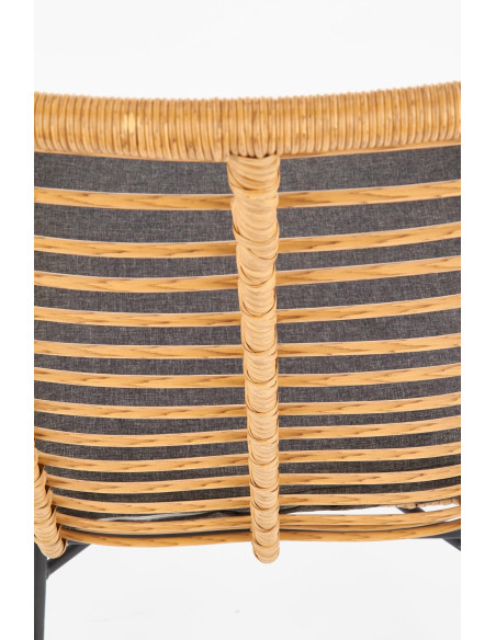 IKARO Fotel Rattanowy z Poduszką Naturalny/Popiel - Relaks w Rytmie Natury