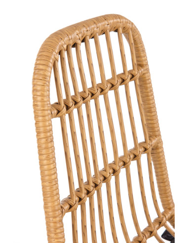 K401 Krzesło Ogrodowe z Rattanu Kolor Naturalny/Czarny - Komfort Outdoor