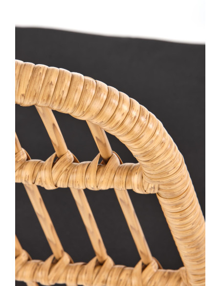 K401 Krzesło Ogrodowe z Rattanu Kolor Naturalny/Czarny - Komfort Outdoor