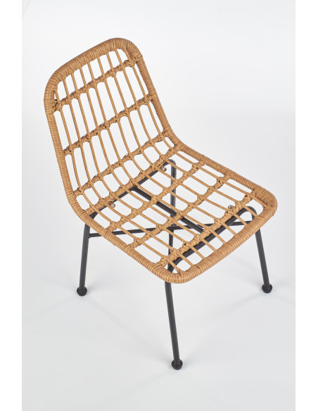 K401 Krzesło Ogrodowe z Rattanu Kolor Naturalny/Czarny - Komfort Outdoor