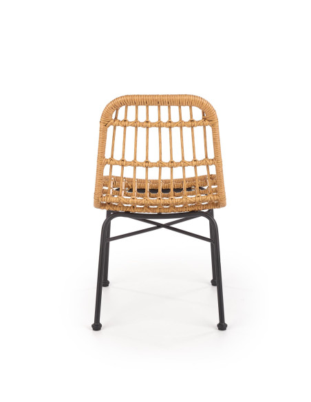 K401 Krzesło Ogrodowe z Rattanu Kolor Naturalny/Czarny - Komfort Outdoor