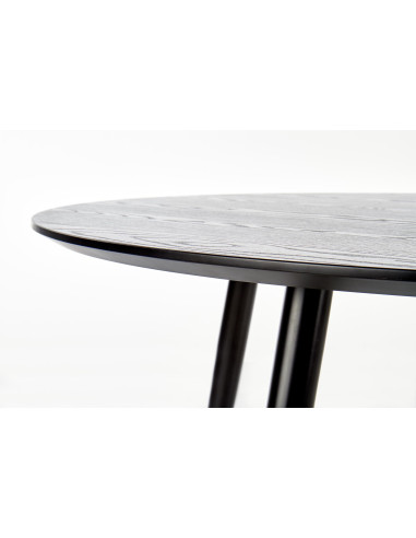 EMBOS Stół Okrągły Fi120cm Czarny - Enigmatyczny z Pozłacanymi Nóżkami