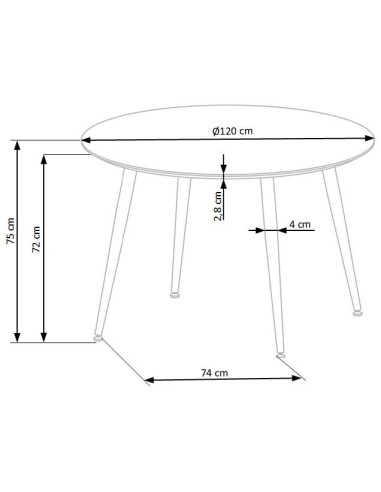 EMBOS Stół Okrągły Fi120cm Czarny - Enigmatyczny z Pozłacanymi Nóżkami