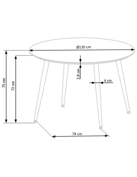 EMBOS Stół Okrągły Fi120cm Czarny - Enigmatyczny z Pozłacanymi Nóżkami