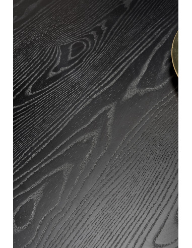 EMBOS Stół Okrągły Fi120cm Czarny - Enigmatyczny z Pozłacanymi Nóżkami