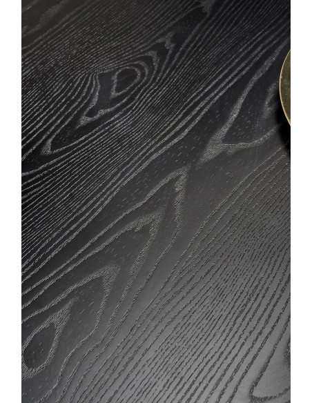 EMBOS Stół Okrągły Fi120cm Czarny - Enigmatyczny z Pozłacanymi Nóżkami