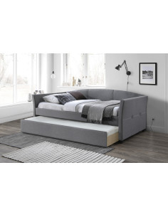 SANNA Łóżko 90x200 cm Dwuosobowe Popielate - Innowacyjność i Wygoda