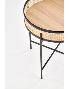 LANIPA Ława Rattanowa Fi55cm Czarny/Naturalny - Boho Elegancja 2