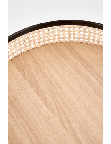 LANIPA Ława Rattanowa Fi55cm Czarny/Naturalny - Boho Elegancja