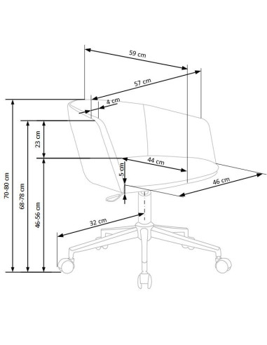 RISO fotel gabinetowy popiel