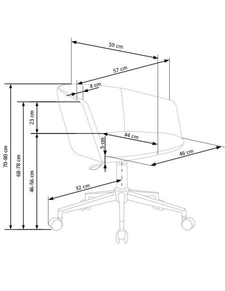 RISO fotel gabinetowy popiel