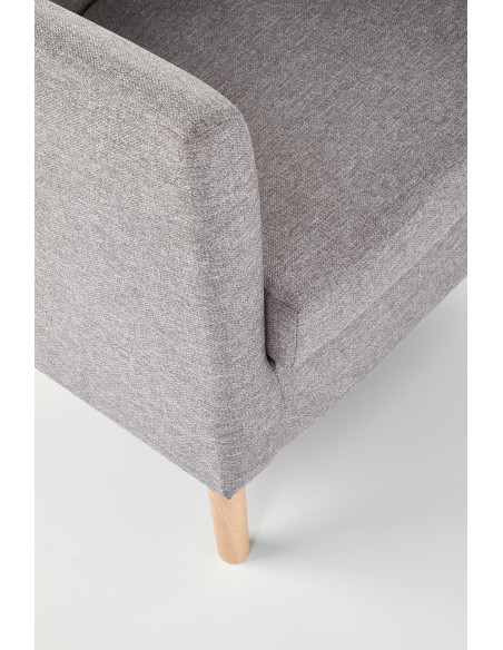 CLUBBY Fotel Wypoczynkowy Kubełkowy Popielaty / Nóżki Drewno Naturalne