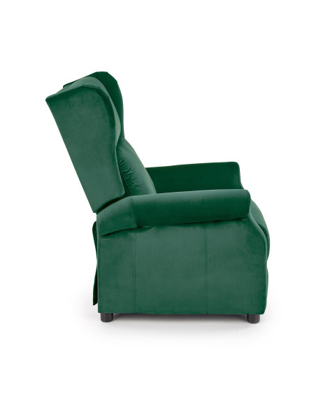 AGUSTIN 2 Fotel Rozkładany USZAK Ciemny Zielony VELVET - Ukojenie Zmysłów