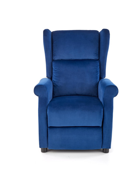 AGUSTIN 2 Fotel Rozkładany USZAK Granatowy Velvet - Głębia Koloru i Spokoju