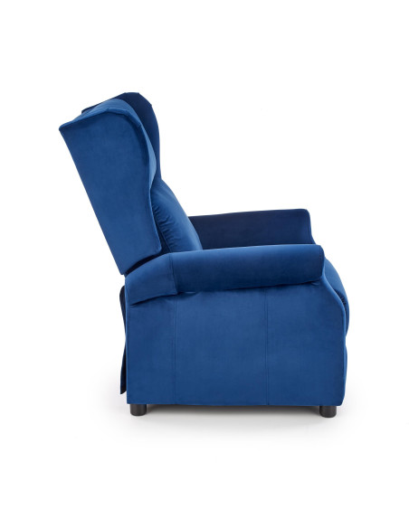 AGUSTIN 2 Fotel Rozkładany USZAK Granatowy Velvet - Głębia Koloru i Spokoju