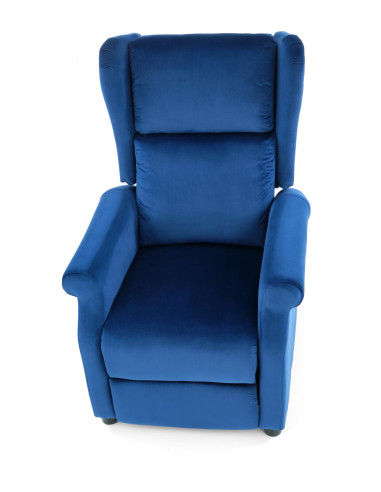 AGUSTIN 2 Fotel Rozkładany USZAK Granatowy Velvet - Głębia Koloru i Spokoju