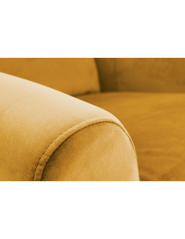 AGUSTIN 2 Fotel Rozkładany USZAK Musztardowy Velvet - Ożywiający Odpoczynek