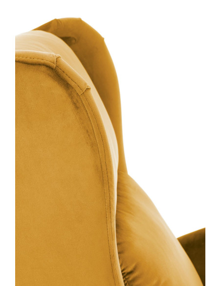 AGUSTIN 2 Fotel Rozkładany USZAK Musztardowy Velvet - Ożywiający Odpoczynek