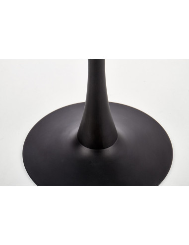 Stół szklany okrągły AMBROZY marmur / czarny