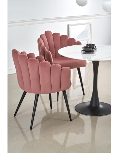 Stół szklany okrągły AMBROZY marmur / czarny