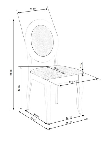 BAROCK Krzesło Drewniane Biały/Popiel - Klasyka z Owalnym Oparciem