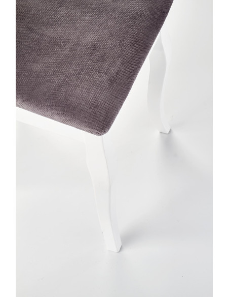 BAROCK Krzesło Drewniane Biały/Popiel - Klasyka z Owalnym Oparciem