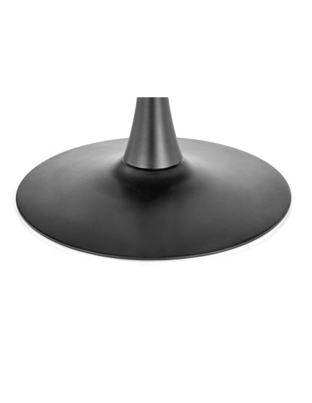 CARMELO Stół Okrągły Fi100cm Orzech - Ciepło Drewna i Zgrabna Czarna Podstawa