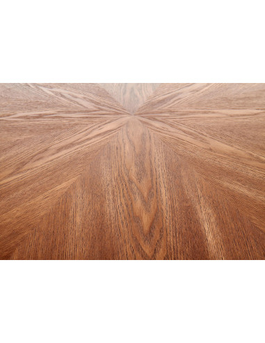 CARMELO Stół Okrągły Fi100cm Orzech - Ciepło Drewna i Zgrabna Czarna Podstawa