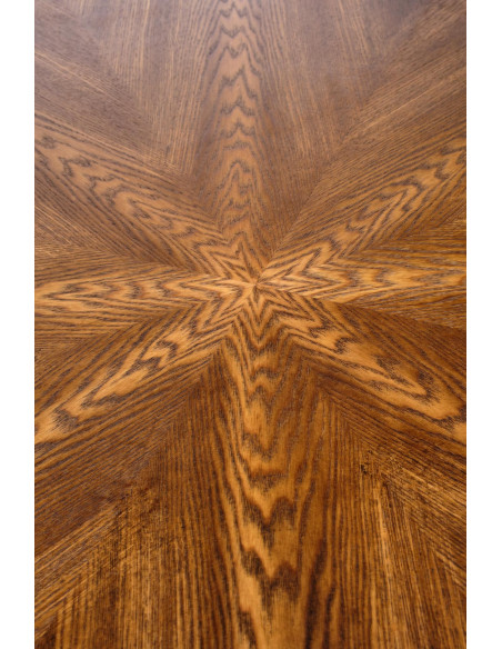 CARMELO Stół Okrągły Fi100cm Orzech - Ciepło Drewna i Zgrabna Czarna Podstawa