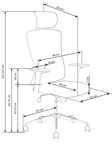 Fotel gabinetowy MAKEL czarno - biały