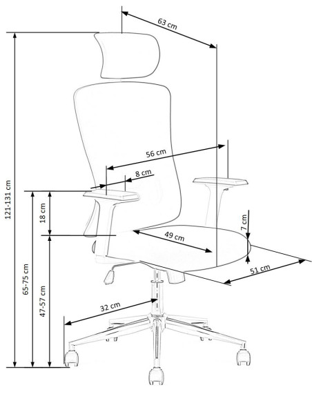 Fotel gabinetowy MAKEL czarno - biały