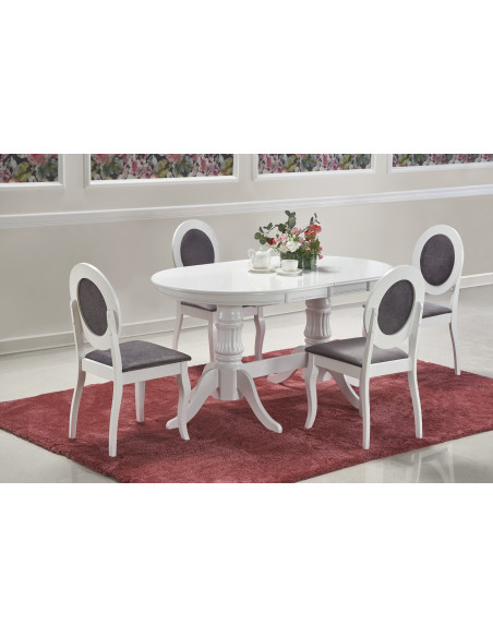 JOSEPH Stół Rozkładany Biały 150-190cm - Klasyczny ze Zdobionymi Nogami