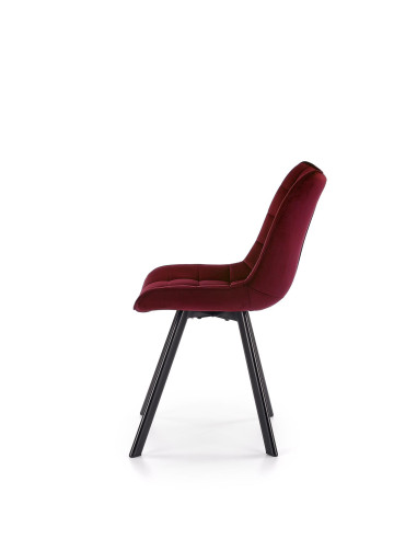 K332 Krzesło Pikowane Velvet Bordowe - Głębia Koloru i Nienaganny Wygląd