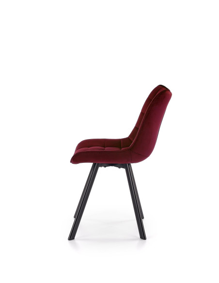 K332 Krzesło Pikowane Velvet Bordowe - Głębia Koloru i Nienaganny Wygląd