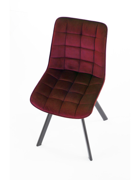 K332 Krzesło Pikowane Velvet Bordowe - Głębia Koloru i Nienaganny Wygląd