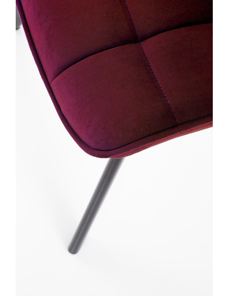 K332 Krzesło Pikowane Velvet Bordowe - Głębia Koloru i Nienaganny Wygląd