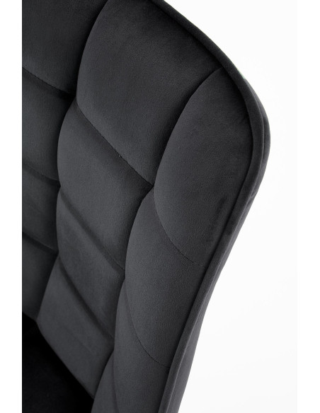 K332 Krzesło Pikowane Velvet Czarne - Nowoczesna Elegancja i Komfort
