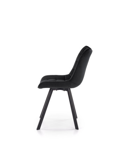 K332 Krzesło Pikowane Velvet Czarne - Nowoczesna Elegancja i Komfort