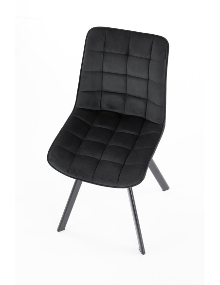 K332 Krzesło Pikowane Velvet Czarne - Nowoczesna Elegancja i Komfort