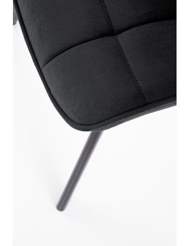 K332 Krzesło Pikowane Velvet Czarne - Nowoczesna Elegancja i Komfort