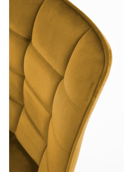 K332 Krzesło Pikowane Velvet Musztardowe - Żywy Barwny Akcent i Wygoda